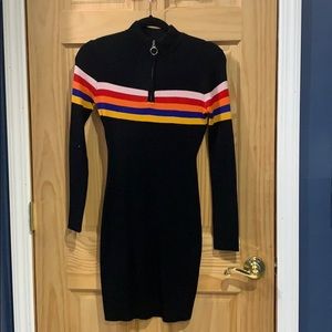 Color Stripe Bodycon Dress